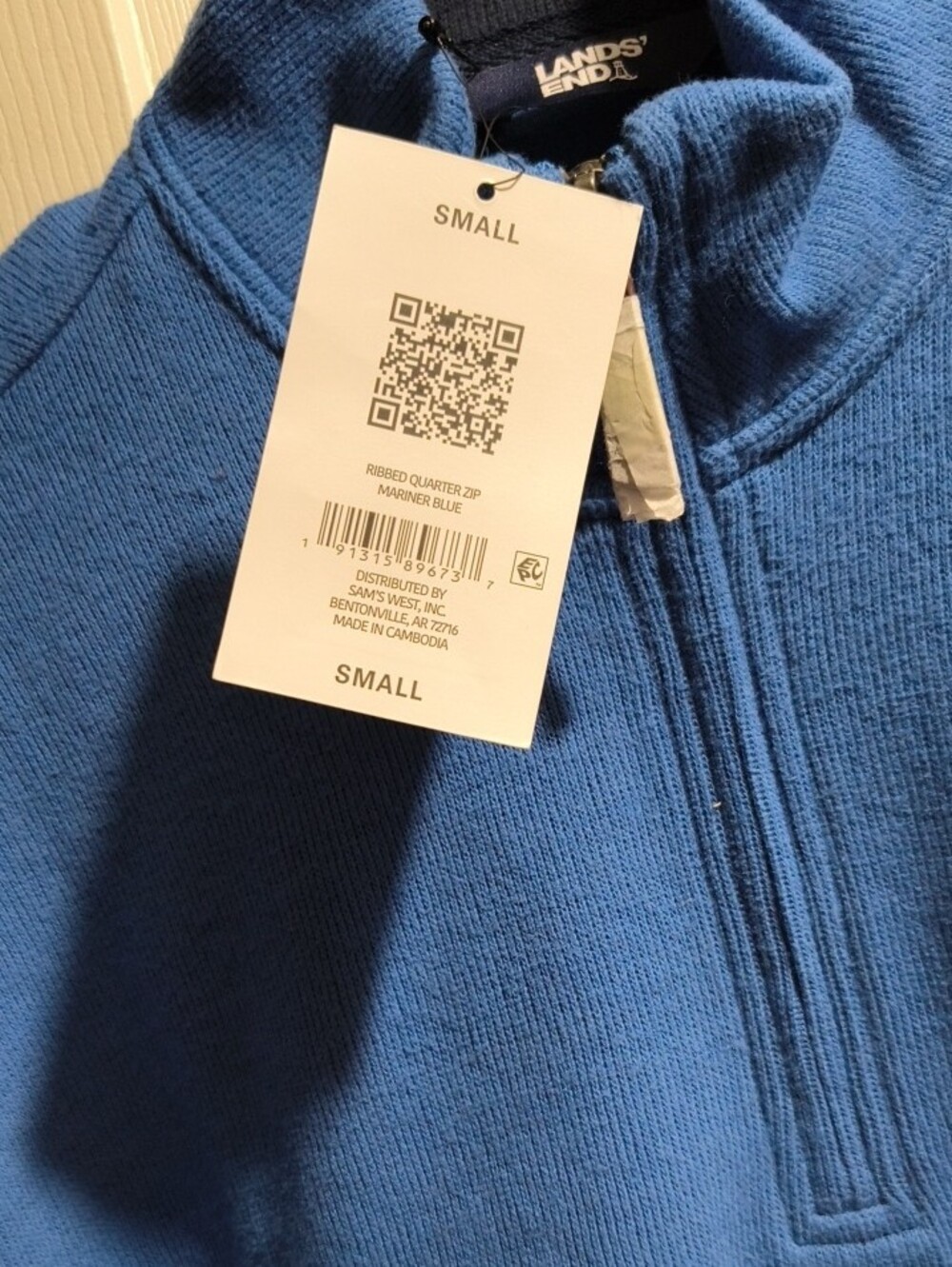 Lands' End Men's Royal Blue Half-Zip Sweater - Picture 3 of 3